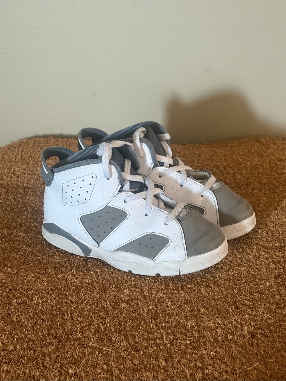 Jordan Kids White and Gray High-Top Sneakers